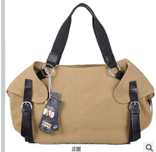 HOT! New 2014 New Trend  Women Canvas Shoulder Handbags  Ladies Shoulder Rivet Canvas Shopping Bags