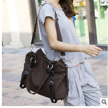 HOT New 2014 New Trend Women Canvas Shoulder Handbags Ladies Shoulder Rivet Canvas Shopping Bags 