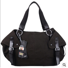 HOT New 2014 New Trend Women Canvas Shoulder Handbags Ladies Shoulder Rivet Canvas Shopping Bags 