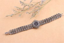 Fashion Digital Clock 925 sterling Thai Silver Classic Vintage High Quality Quartz Watches Women Wristwatches Fine