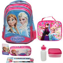 Children School Frozen Bags &Backpack set,Cartoon School Backpacks& Bags For Girls& Boys High Quality