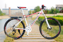 Laux Jack 26inch white mountain bike Hydraulic dual disc brake 27speed alloy bicycle frame alloy wire