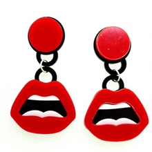 Fashion Sexy Red lips Mouth Earring stud