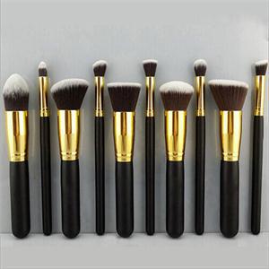 2014 Brand 10Pcs Professional Synthetic Cosmetic makeup tool Brushes Set silver 