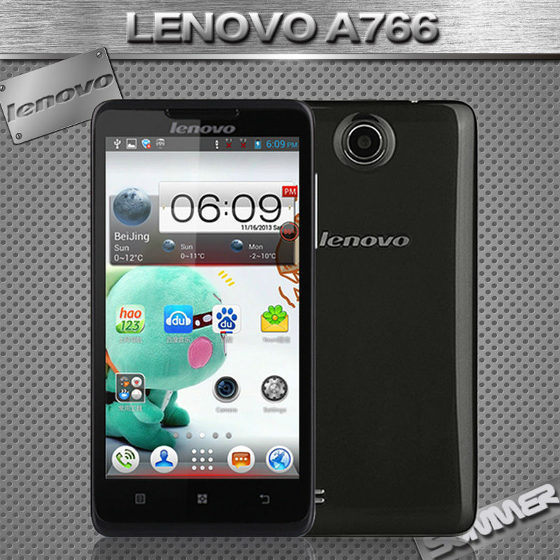 Original New Lenovo A766 MTK6589m Quad Core Cell Phones 5 IPS Screen 4GB ROM Android Dual