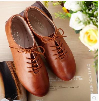 2014 autumn winters model entirely leather shoes with flat brush color restoring ancient ways inside and