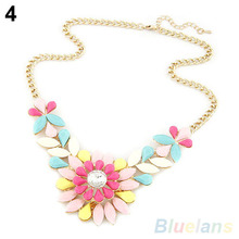 Women s Multicolor Resin Flower Crystal Pendant Collar Necklace Costume Jewelry necklaces pendants 1CYT