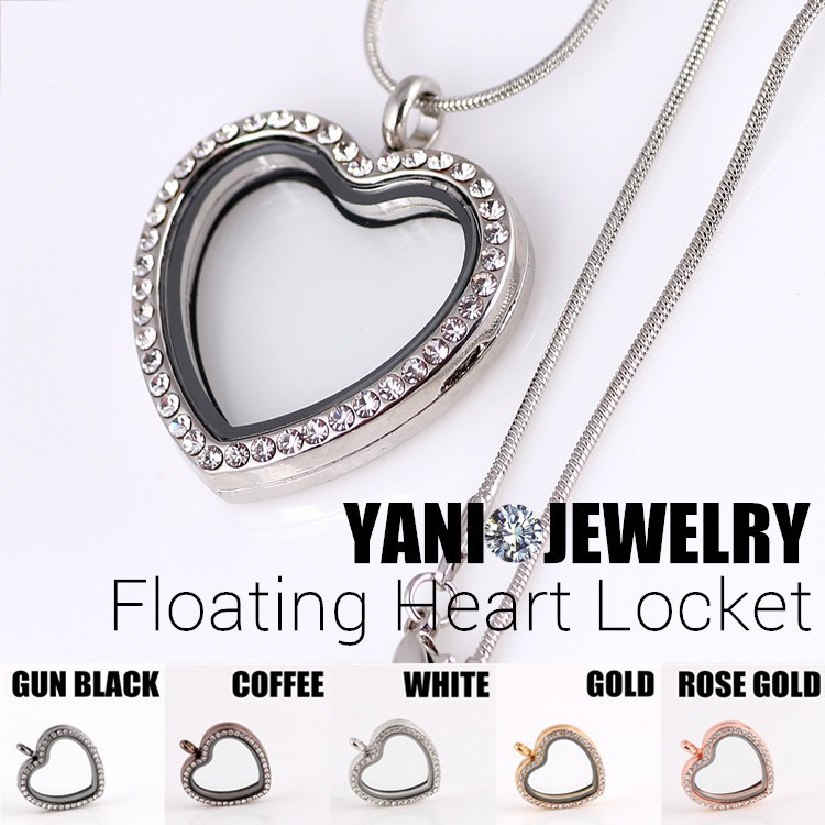 10pcs lot Free Shipping Mix Colors Heart Memory Magnet Magent Glass Living Floating Locket Pendant With