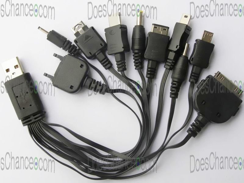 10 in 1 universal usb cables for mobile phones multi charger line Free Shipping