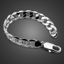 genuine solid 925 sterling silver men bracelet jewelry,trendy Men silver chain bracelet 20cm 30gr