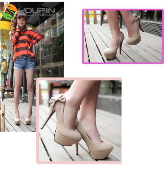 2012 Sexy Women Lady Luxury Sexy High Heels Platform Pump Stiletto Shoes Bowknot