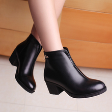 women’s black Punk Rock Buckle Strap Chunky Heels Platform women’s pumps Ankle Boots Shoes med Heels women Free Shipping WD1399Y