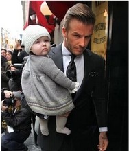 David Beckham daughter s Choice 2014 new Autumn Winter girls bow brand dress super quality kids