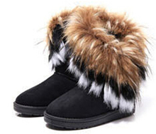 HOT.HOT winter snow boots women fashion boots shoes 2014 new  warm plush boots big size ladies black  brown blue shoes female