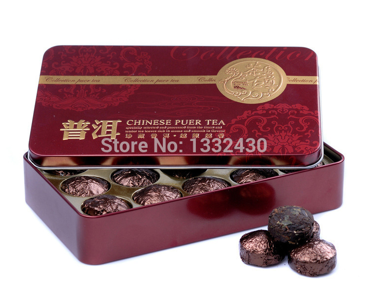 Hot Sale Black Tea Flavor Pu er Puerh Tea Chinese Mini Yunnan Puer Tea Gift Tin