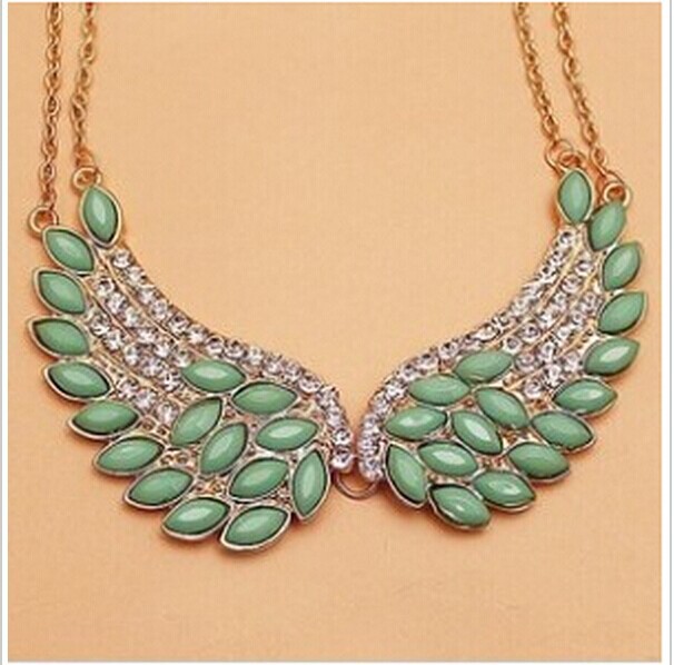 Korean jewelry fashion generous Cupid angel wings necklace inlaid Fangzuan Free shipping ND206