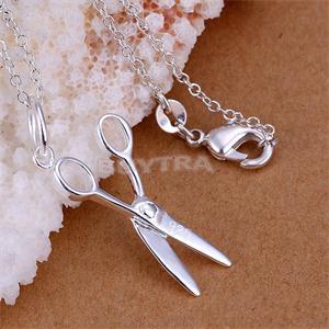 2014 New Style Fashion Women Necklaces Silver Plated Scissors Pendant Necklaces Women Trendy Fashion Women Jewelry