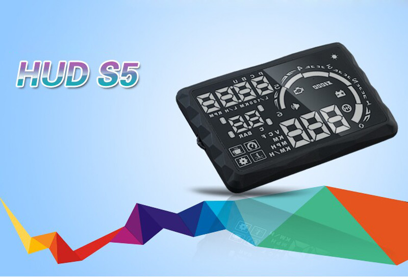5.5" LED Head-up Display Car Head Up Auto OBD II HUD Vehicle-mounted Over Speeding Warning / Fuel Consumption / Temperature S5