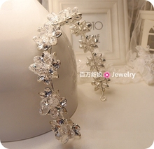 Exquisite handmade three-dimensional crystal bride hair bands hair accessory marriage accessories