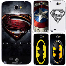 1PCS 3D Logo for Super hero Batman hard back cover case for Samsung galaxy Note 2 II N7100 note2 mobile phone case