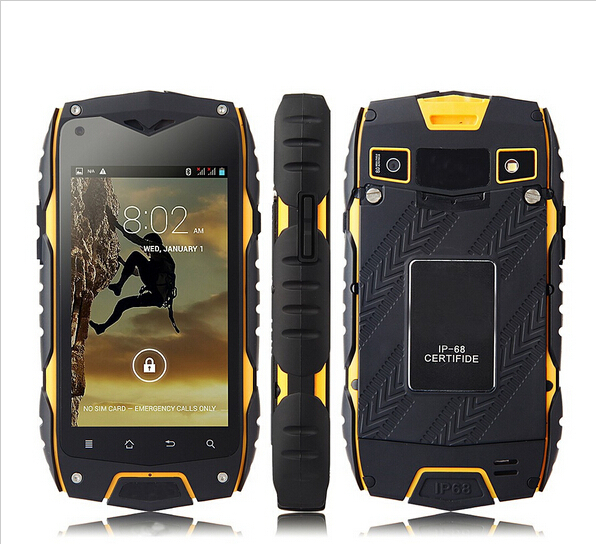 2014 Original Waterproof Z6 IP68 rugged phone android 4 0 Dual SIM 3G WIFI GPS 5