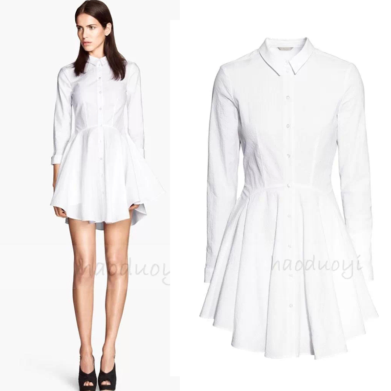 Белое Короткое Платье Рубашка