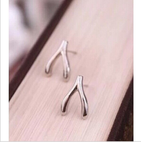 Korean-fashion-jewelry-wholesale-personalized-wishbone-earrings-female ...