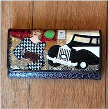 2014 Trend Patchwork Brand Braccialini Style TottyBlu Anne Series Vintage Color Block long Design Women’s Wallet gift