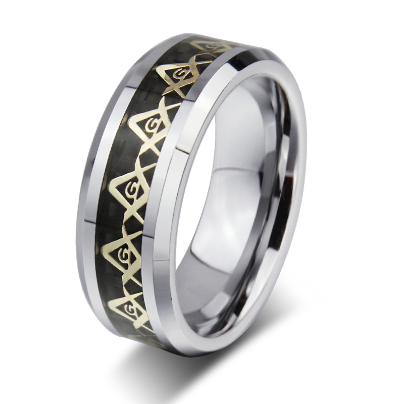 Masonic symbol Tungsten carbide rings for men and women engagement jewelry size 7 13