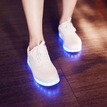 2015 USB luminous shoes battery version LED light shoes women shoes sports women platform wedge high