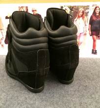 2014 autumn women fashion Height Increasing sneakers women cheap shoes black size 35 41