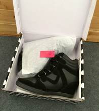 2014 autumn women fashion Height Increasing sneakers women cheap shoes black size 35 41
