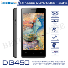 DOOGEE Brand LATTE DG450 MTK6582 Quad Core Android Phone 4.5 Inch IPS Screen Cell Phones 1GB RAM 4G ROM 8MP Camera SmartPhone