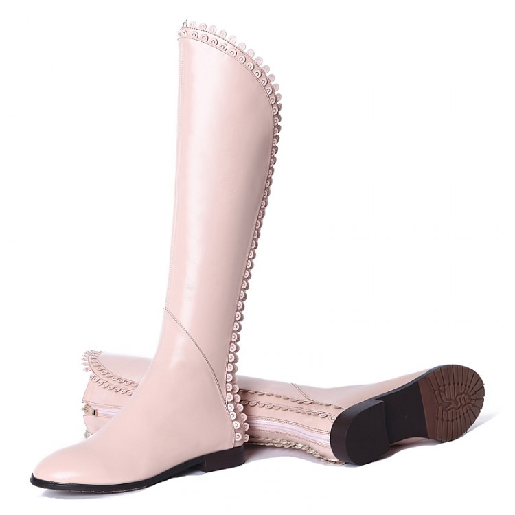 2014 autumn and winter sweet elegant women boots plush cow muscle outsole genuine leather high boots