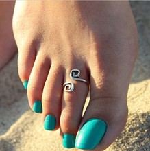 New Brand Wholesale Europe Women Lady Unique Retro Silver Plated Nice Toe Ring Foot Beach Jewelry