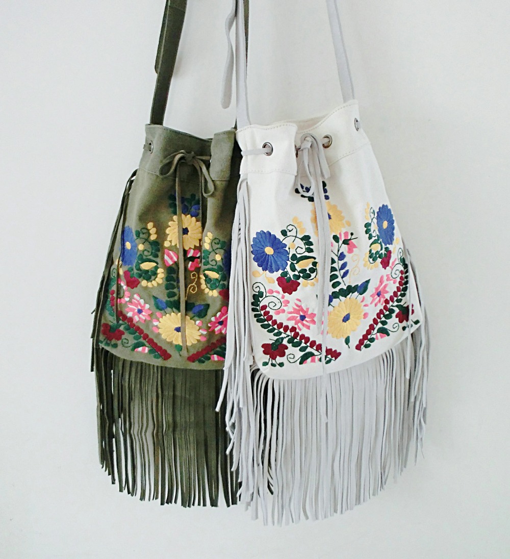 DENIM SUPPLY style leather embroidered bags Unique national wind package