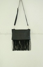 Topanga tassel oblique satchel multifunctional package womens real leather shoulder bag