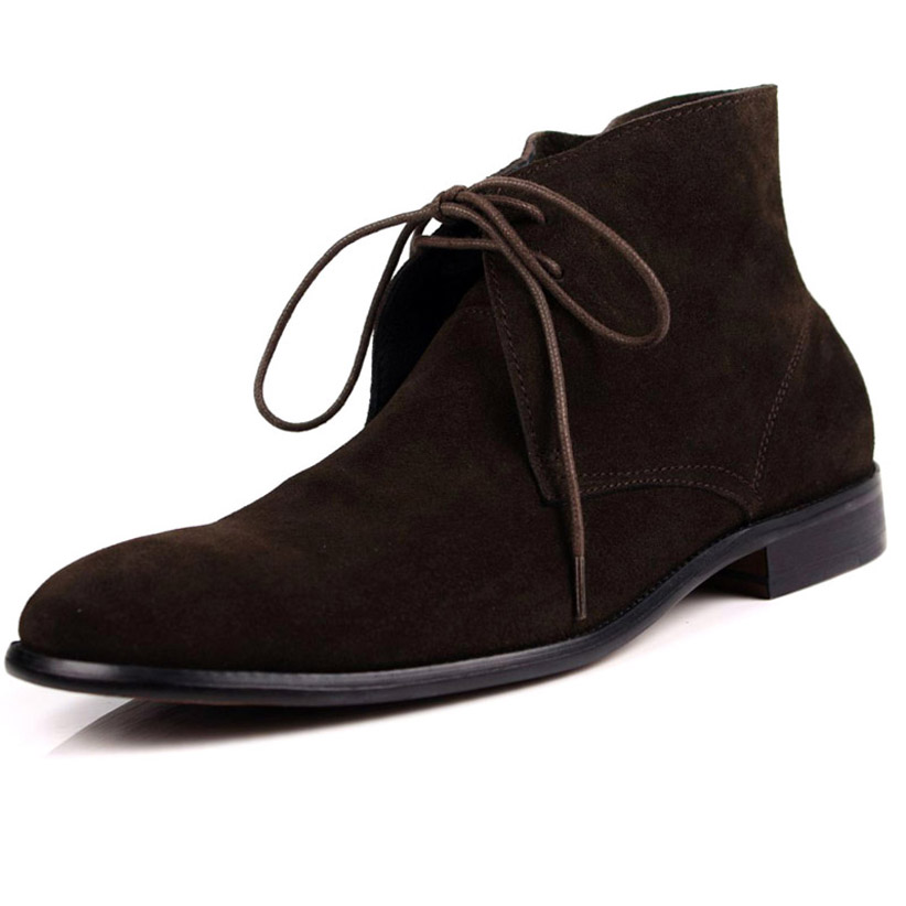 Genuine Leather Men's Ankle Boots Business Formal Pointed Toe First