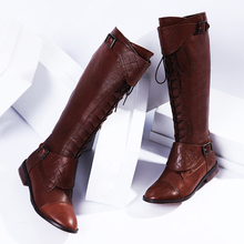 2014 Autumn and winter women plus size genuine leather flat heel boots knee high motorcycle boots brand designer boots size34-44