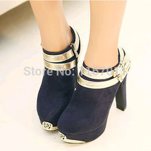 Free shipping 2014 autumn Fashion High Heels Platform boots Women Boots Sexy Thick heel Ankle Boots