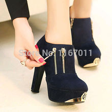 Free shipping 2014 autumn Fashion High Heels Platform boots Women Boots Sexy Thick heel Ankle Boots