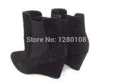 2014 Autumn Winter Brand Designer Genuine Leather Women ankle Boots plus size boots plain Black brown
