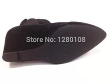 2014 Autumn Winter Brand Designer Genuine Leather Women ankle Boots plus size boots plain Black brown
