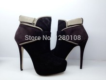 2014 Autumn Winter Brand Designer Genuine Leather Women ankle Boots high heels platforms size 35 39
