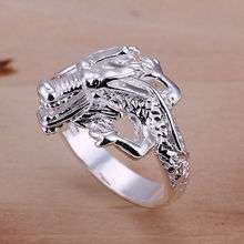 hot sale 925 silver fashion female party jewelry Women wedding adjustable dragon rings free shipping wholesale