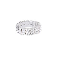 New 2014 Brand New Elastic Silver Tone 2 Row Crystal Rhinestone Toe Ring Bridal Jewelry Free Shipping
