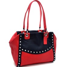 Petite Pyramid Studded Two Tone Shoulder Bag for Women