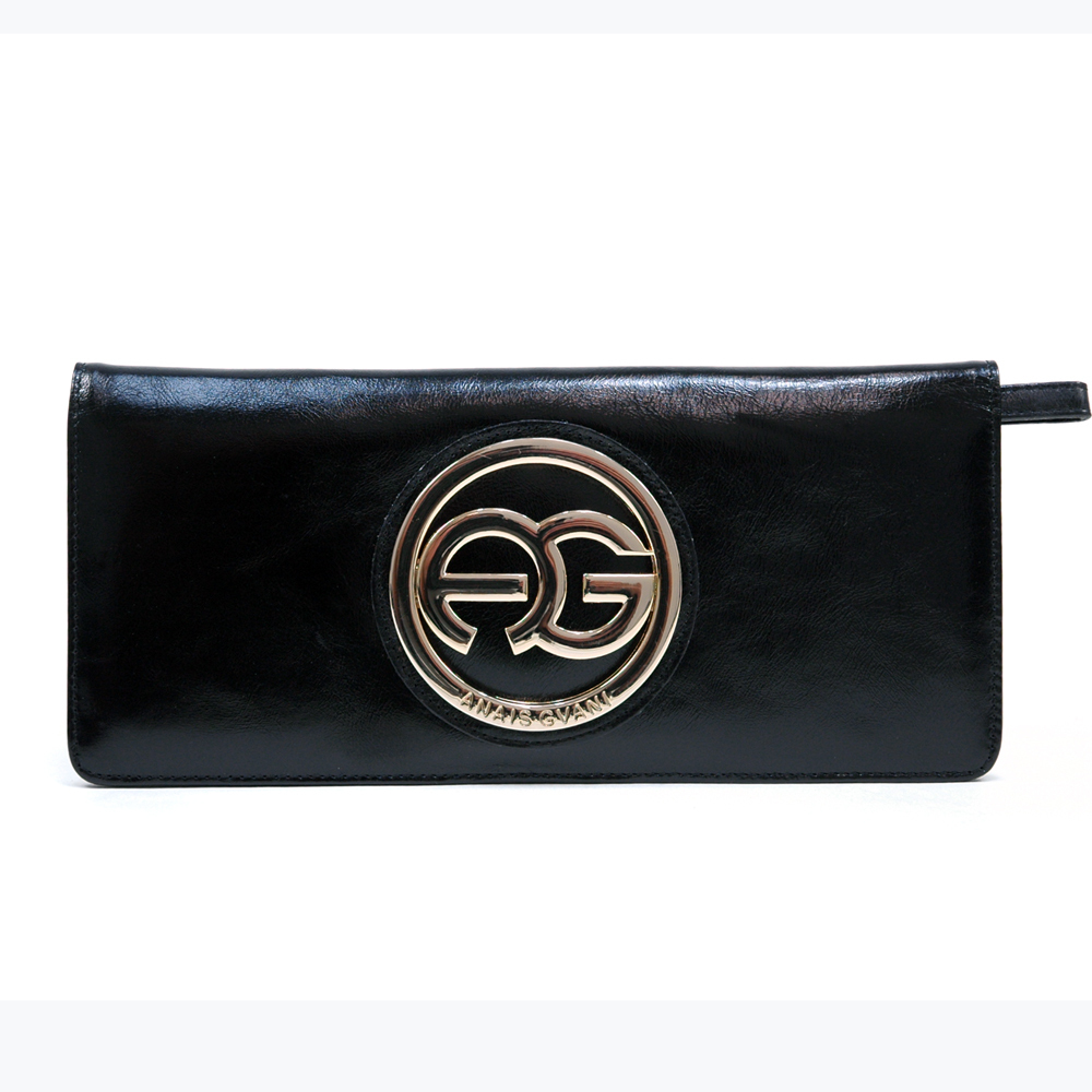 Anais Gvani Tribeca Park Round Logo Genuine Leather Wallet