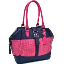 Dasein Two Tone Mesh Panel Winged Satchel Bag for Women