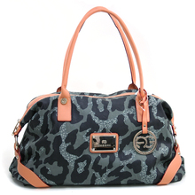 Women’s Large Camouflage Style Shoulder Bag w/ Gold Accents